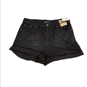 Aéropostale distressed black denim shorts